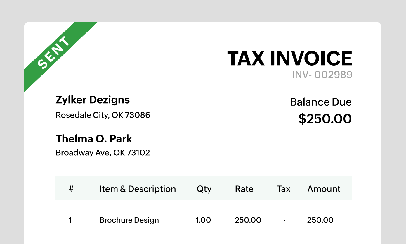 Preview of invocies generated within Zoho Billing | Zoho Billing
