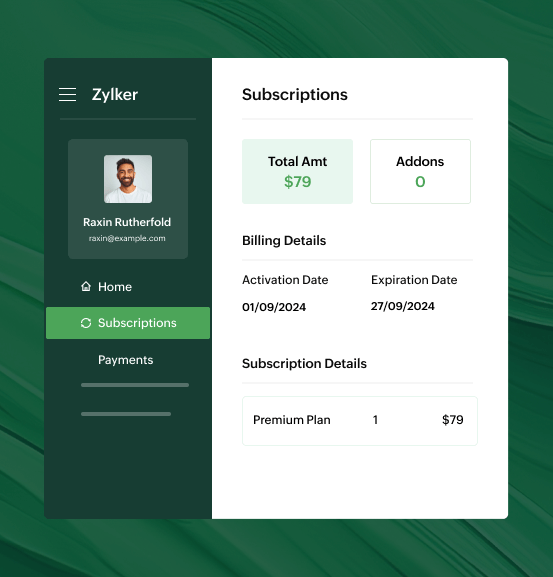 Allow your customers to manage their contribution from a easy to use customer portal | Zoho Billing