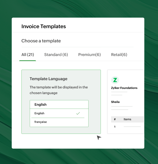 Tailor your transaction documents to speak your donor's language | Zoho Billing