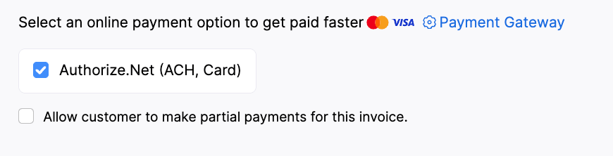 Select Authorize.Net