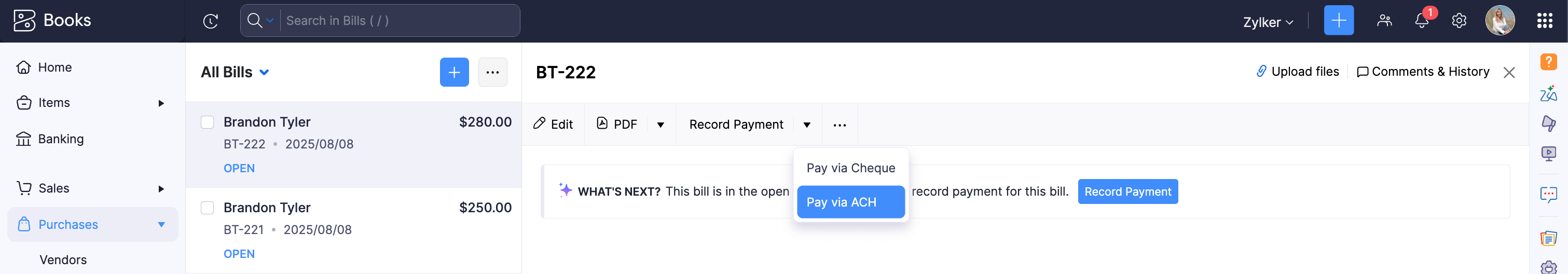 Individual Bill Payment