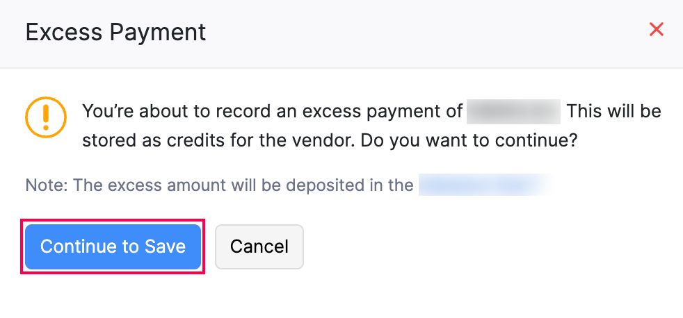 Record an Excess Payment
