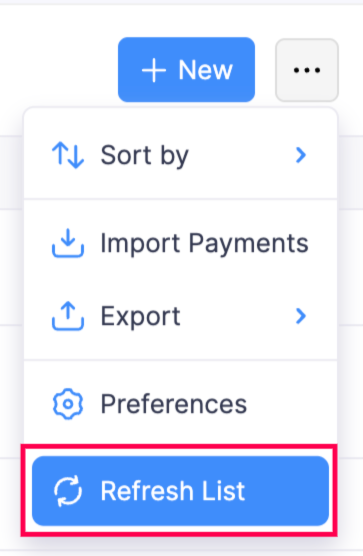 Refresh Payments List