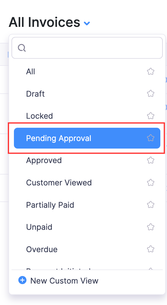 Transactions pending approval