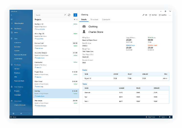 Project Management | Download Bookkeeping Software - Zoho Books