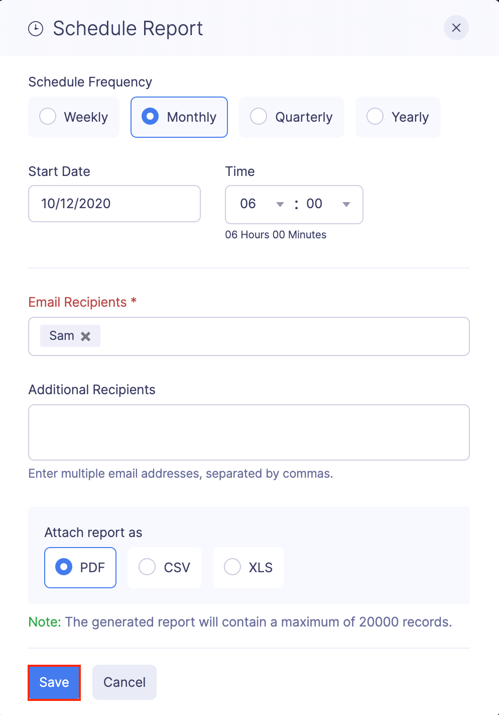 Schedule Analytic Report
