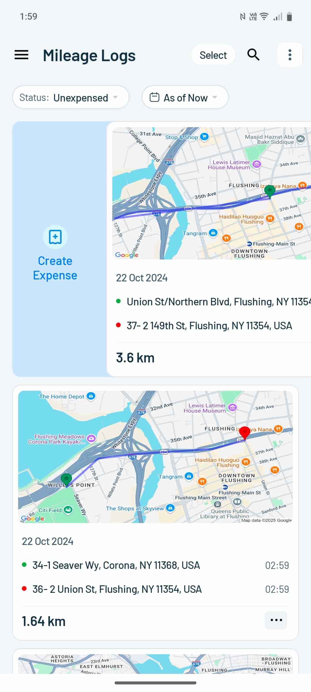 Swipe right to expense a ride