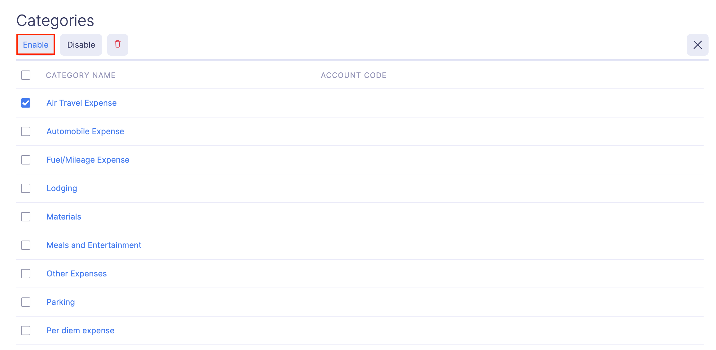 Mark a Category as Active or Inactive