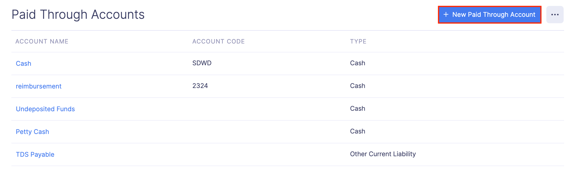 Add a Paid Through Account