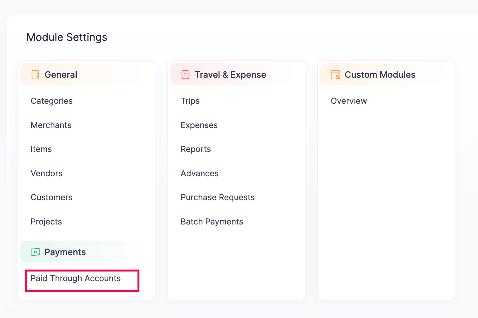 Add a Paid Through Account