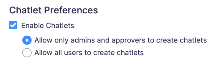 Chatlet Preferences