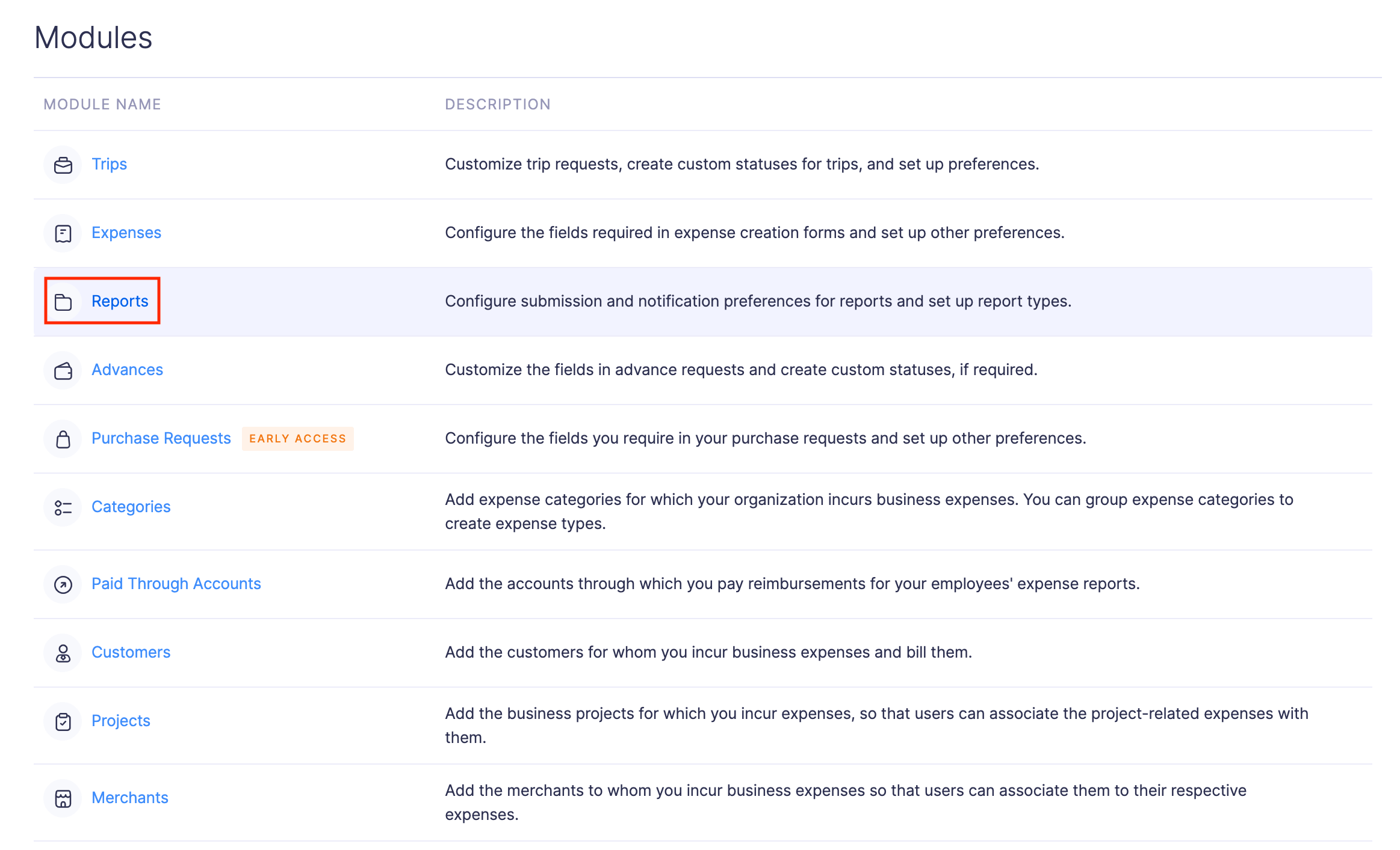 Mark a Report Type as Active or Inactive