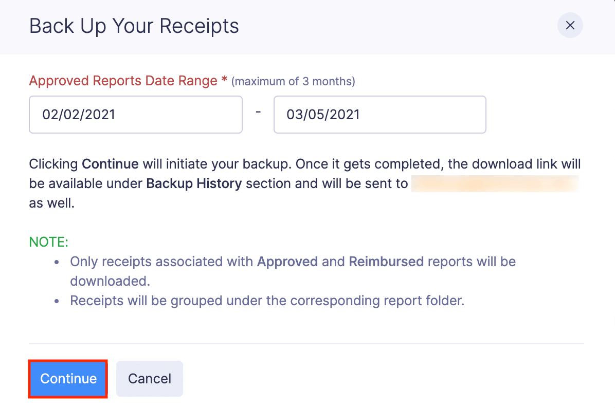 Backup Receipts