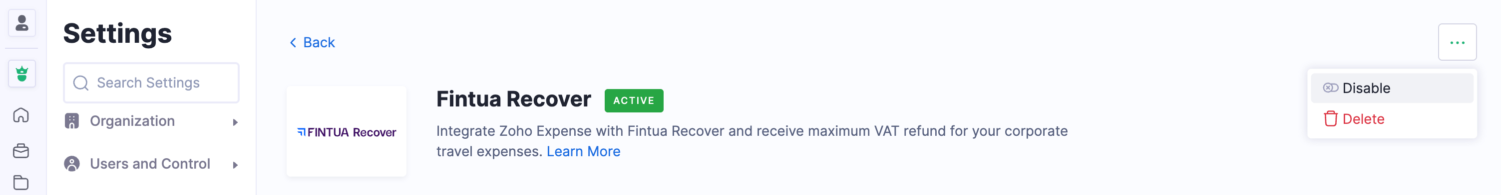 Disable the Integration