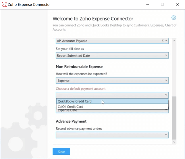 Export to QuickBooks Desktop for non-reimbursable expenses