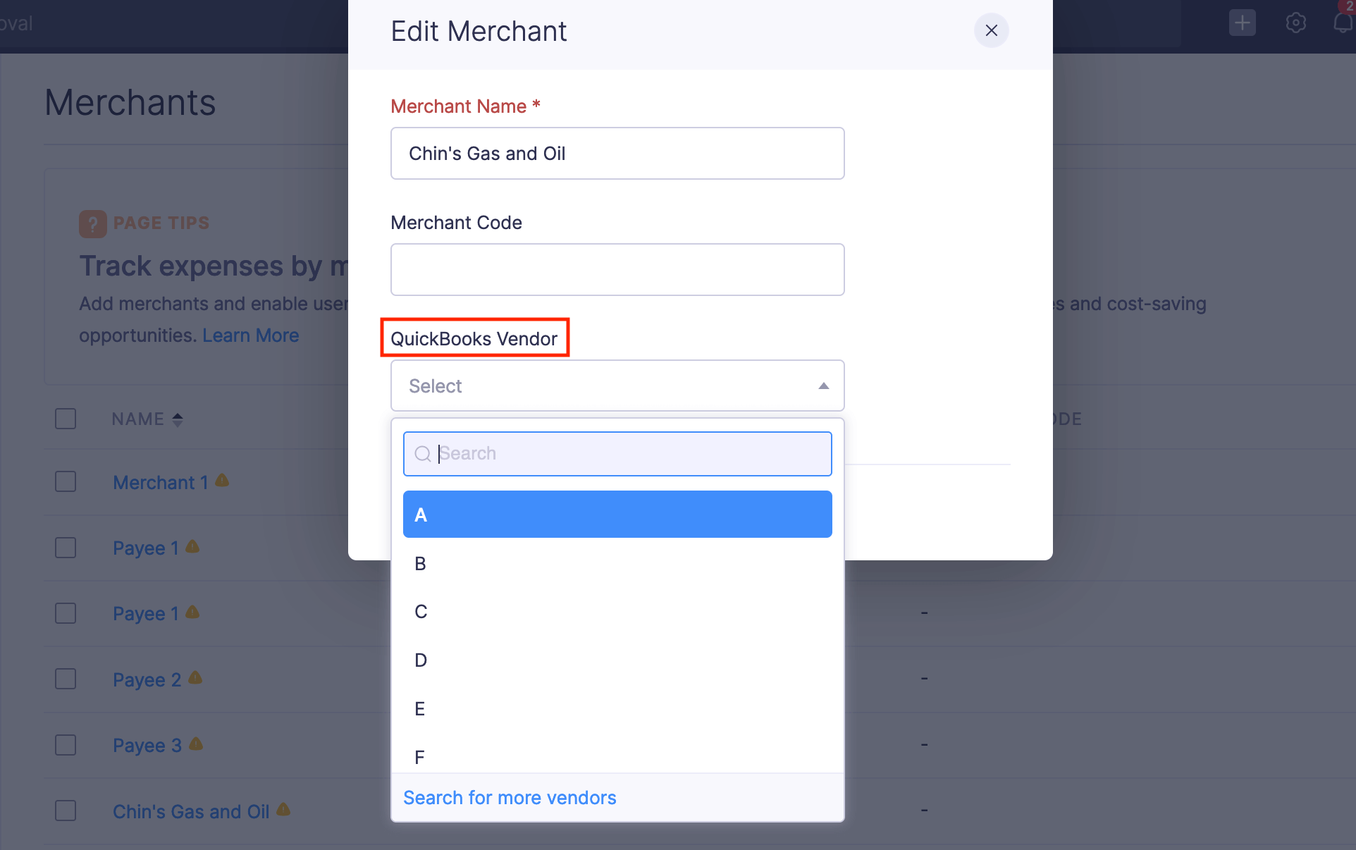 Mapping Merchants and Vendors