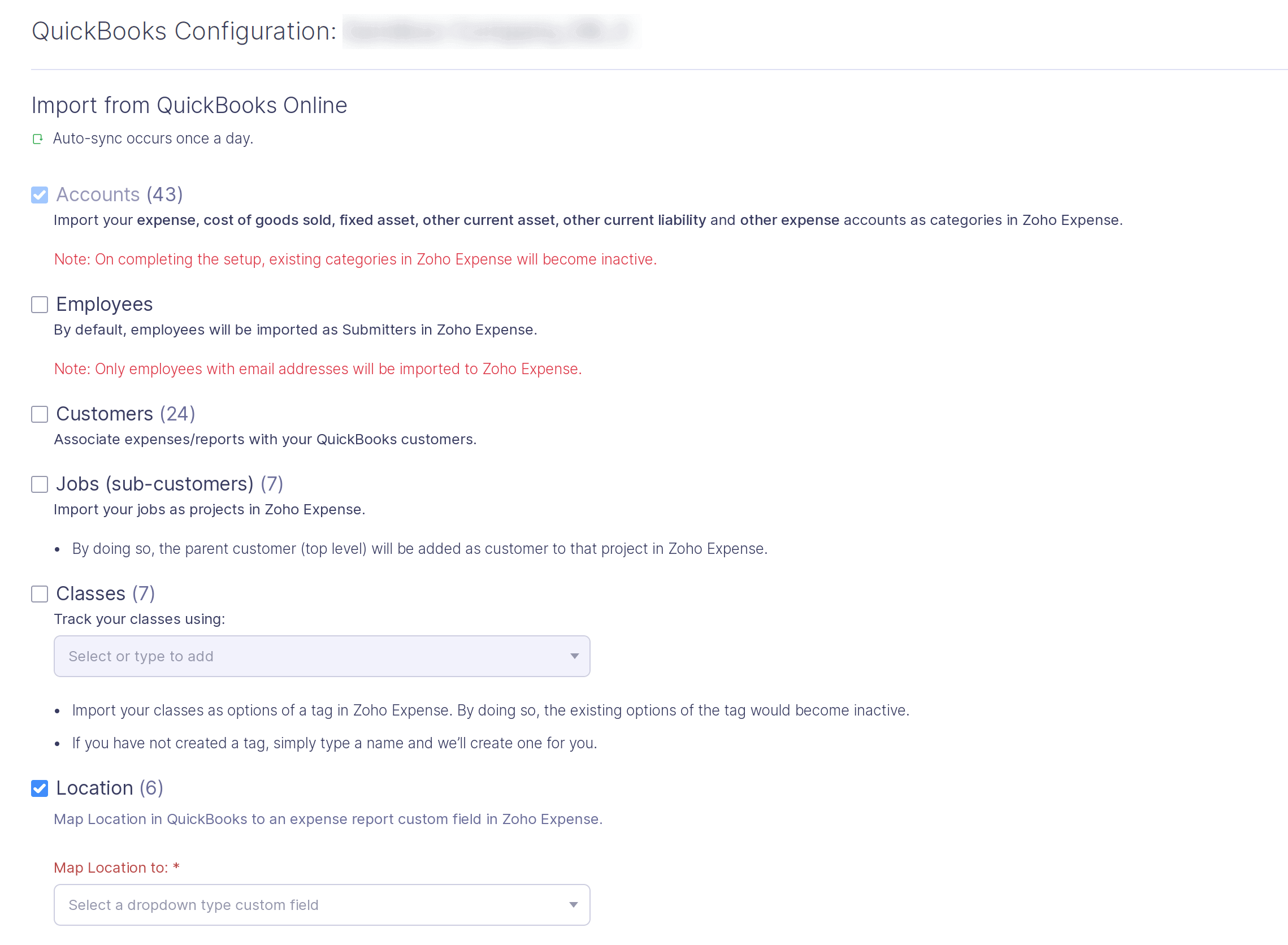 Import from QuickBooks Online