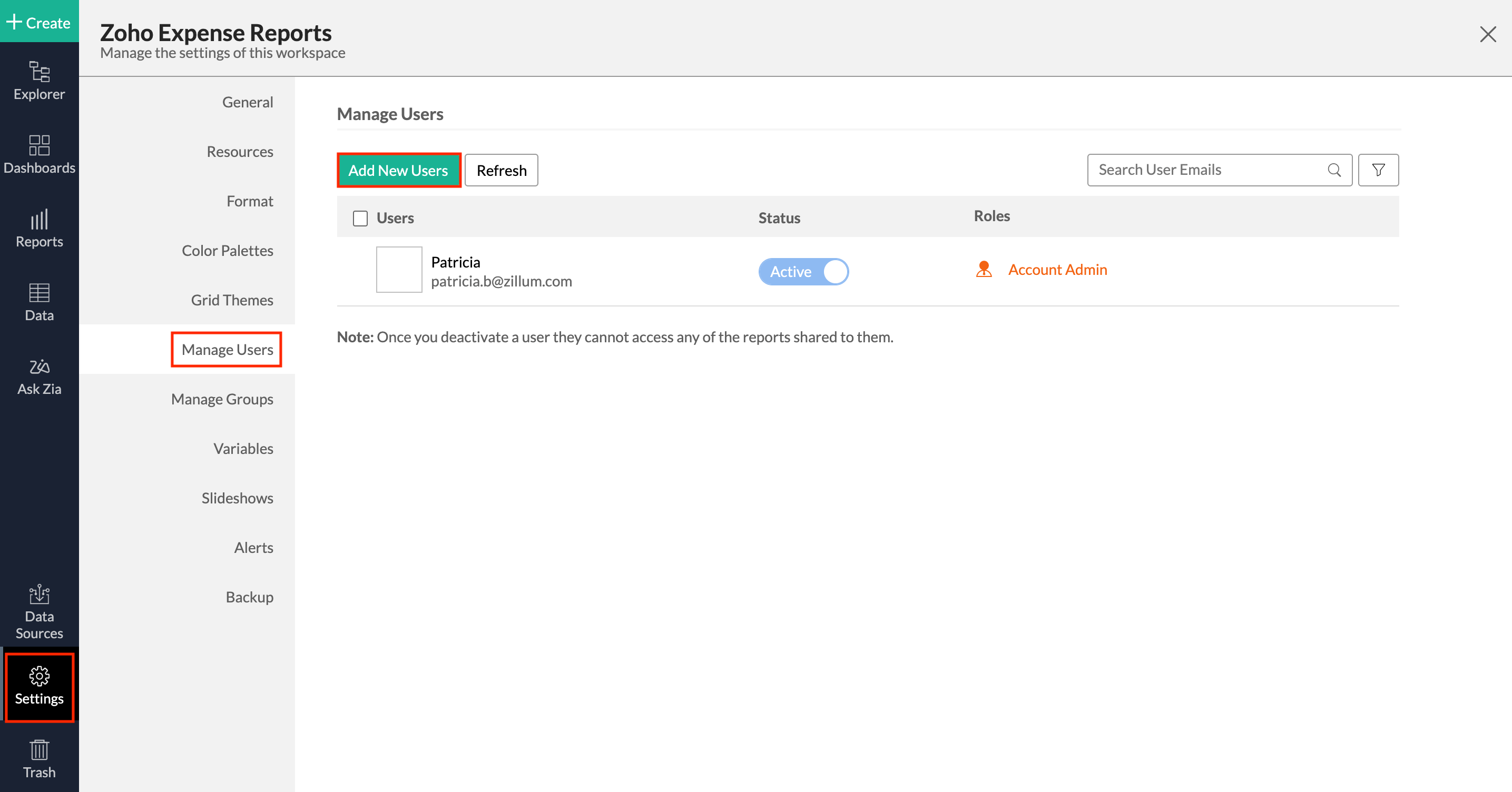 Add Users to the Workspace