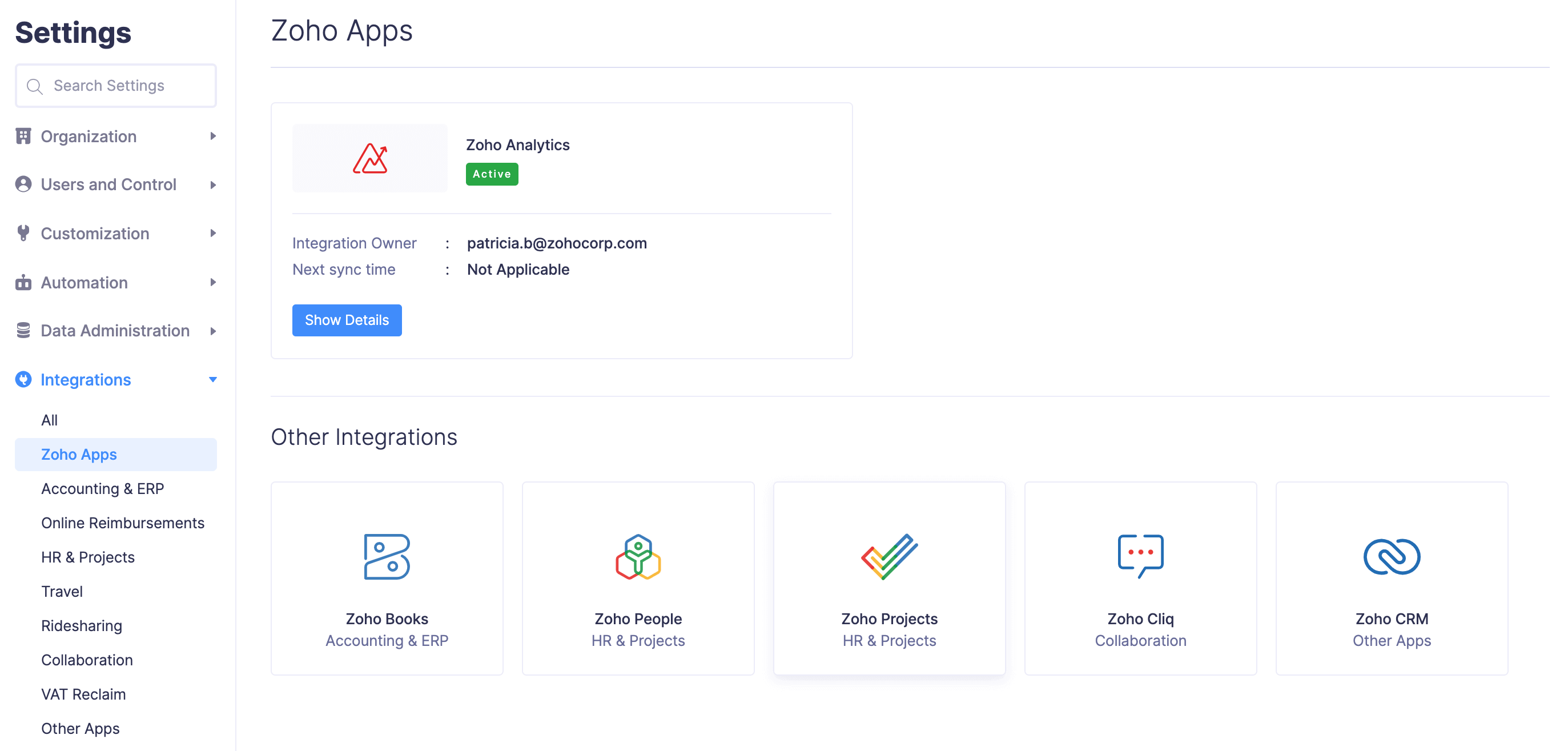Access the Workspace in Zoho Analytics