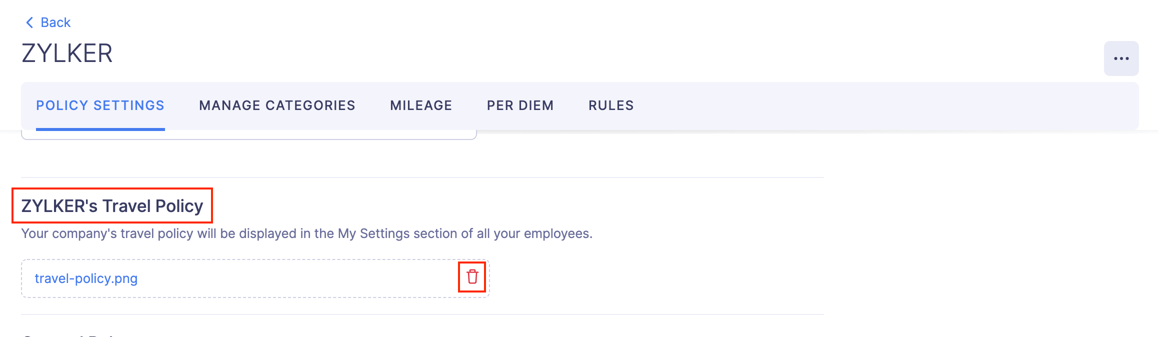 Upload Travel Policy