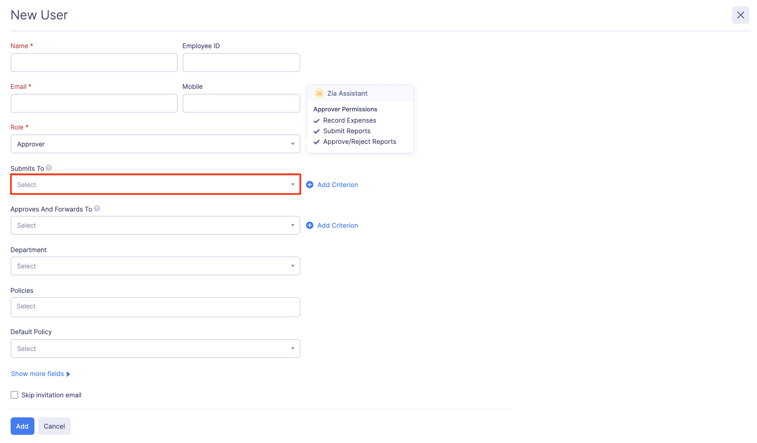 Approval Flow for Approvers and Admins