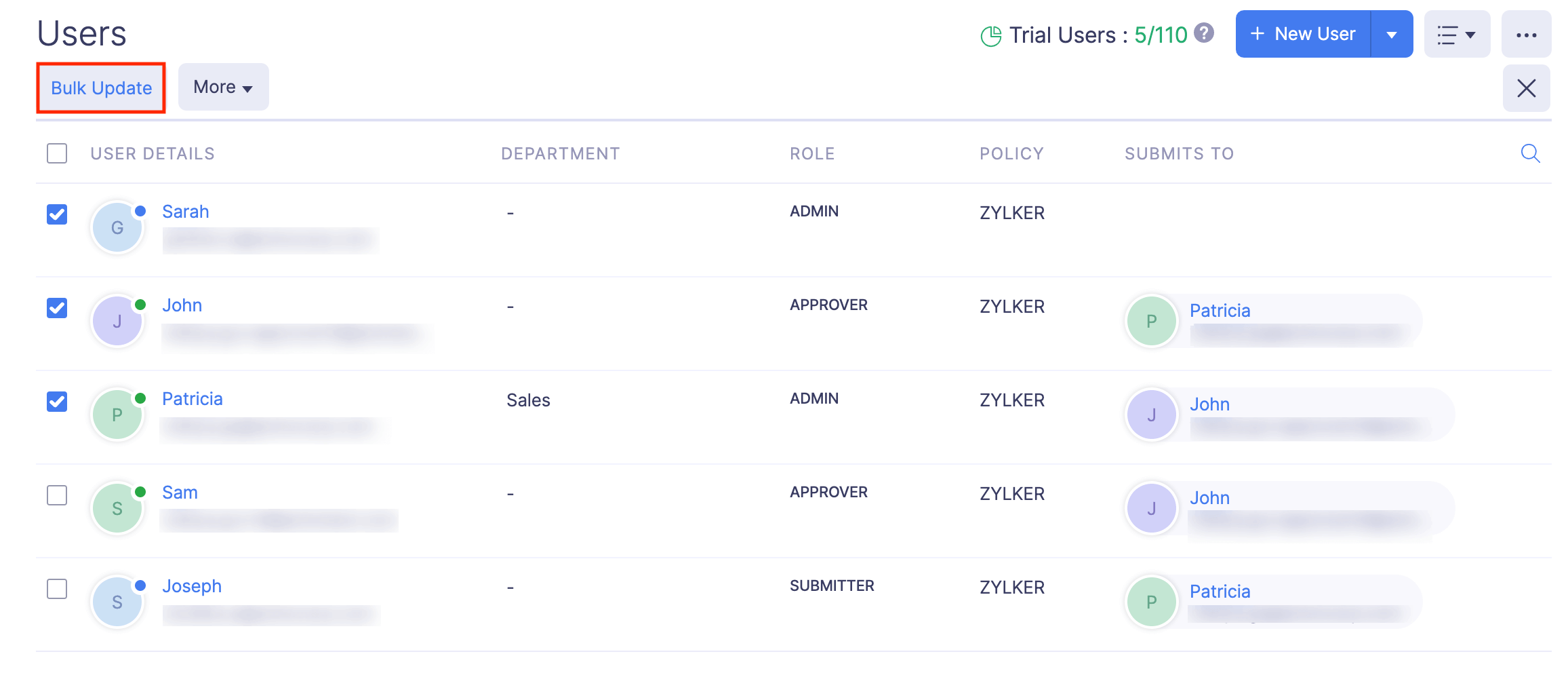 Update Approval Flow in Bulk