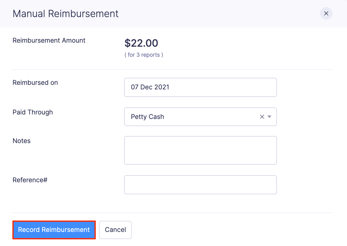 Record Reimbursements in Bulk