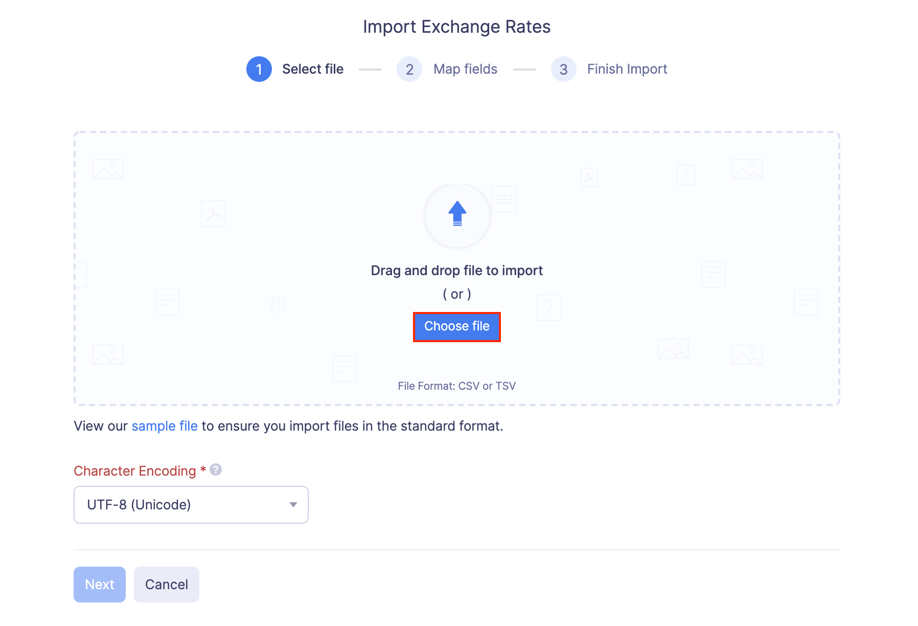 Import Exchange Rates