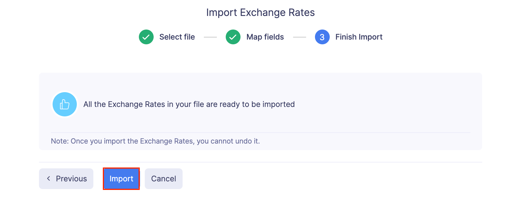 Import Exchange Rates