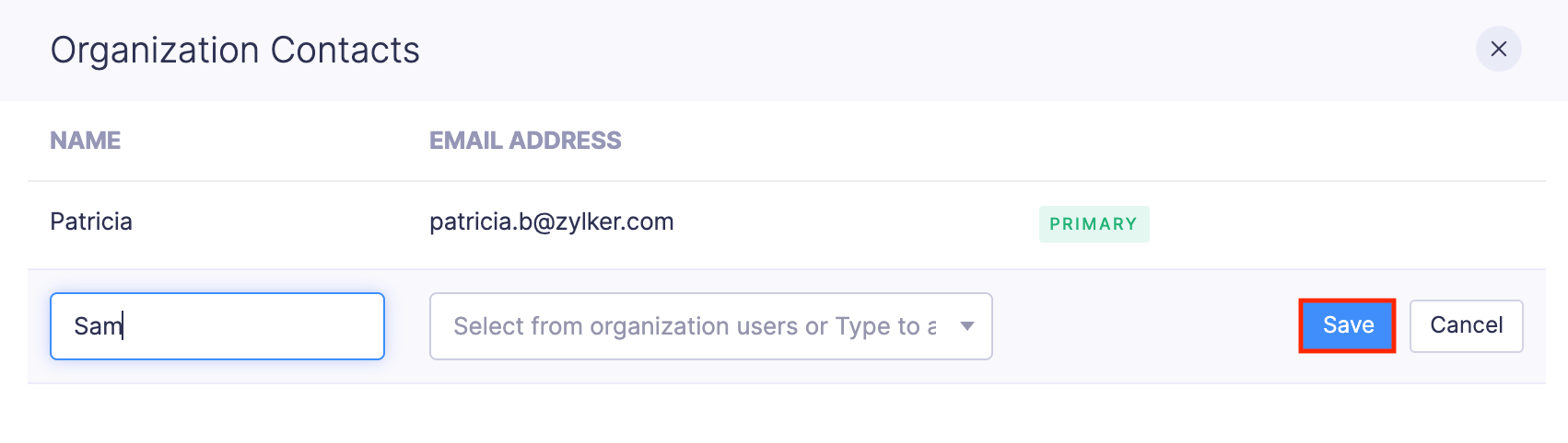 Save Additional Contact