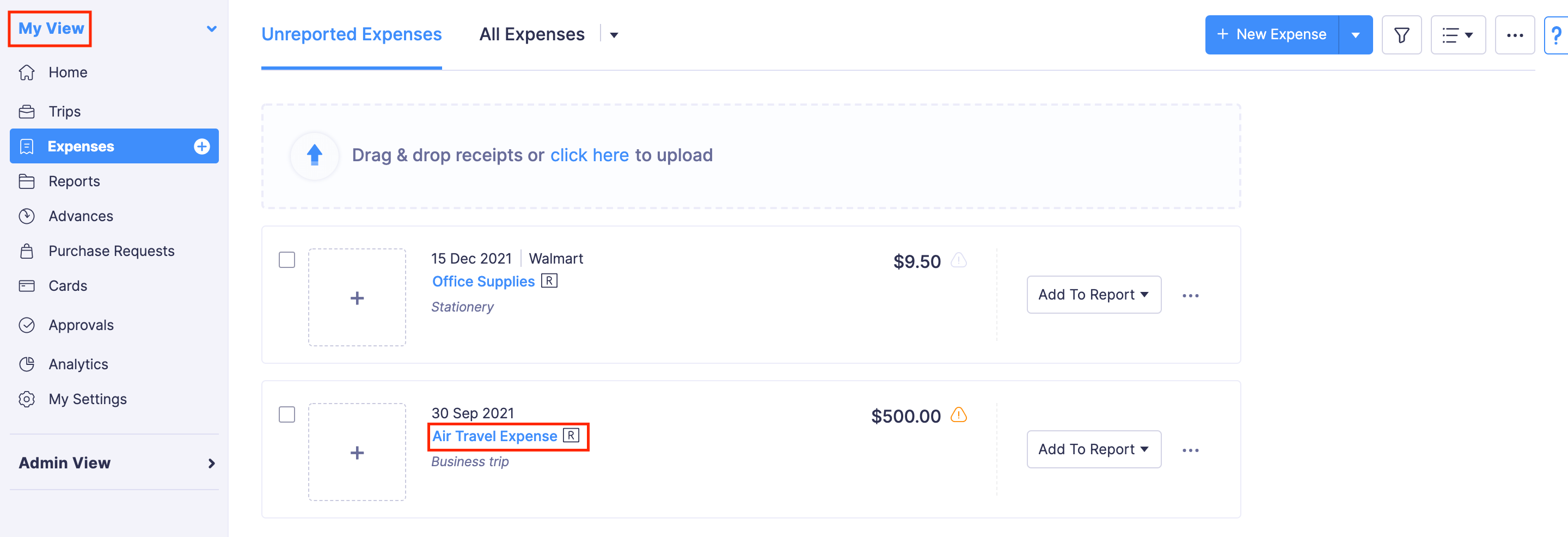 Associating Tags to Expenses