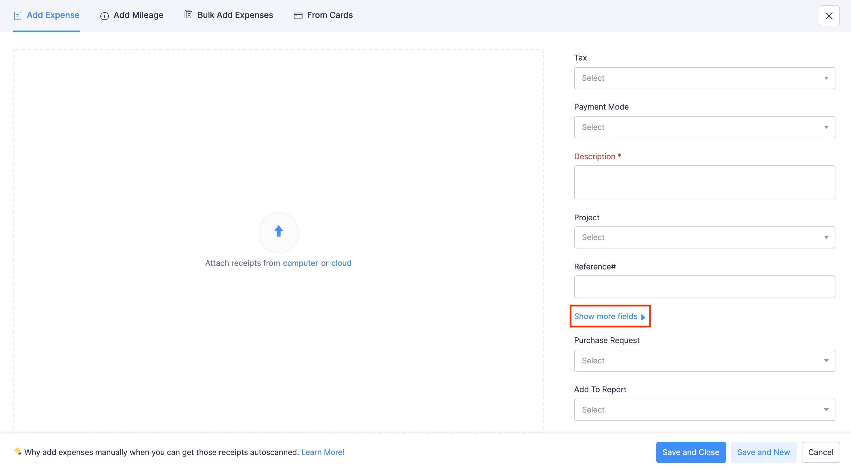 Associating Tags to Expenses
