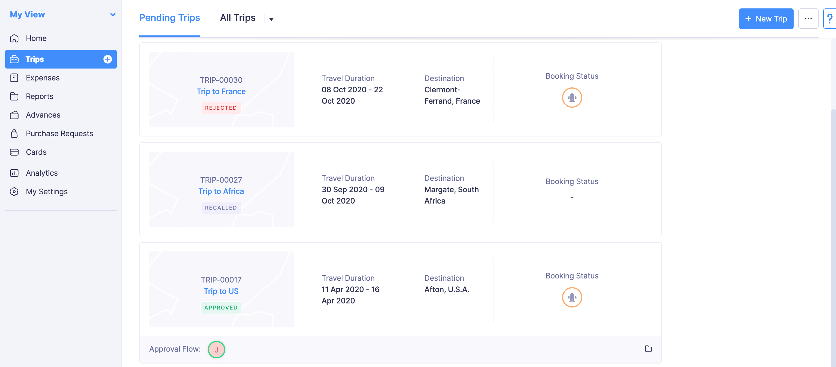 Re-submit Rejected Trips