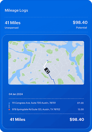 GIF showing swipe right to convert automatically tracked mileage logs into expenses in Zoho Expense.