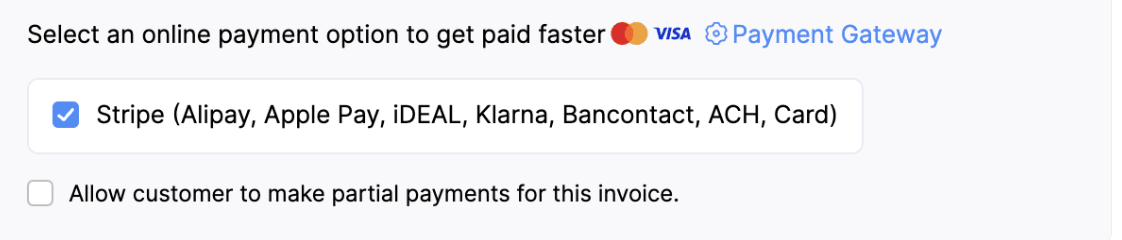 Payment Option Stripe