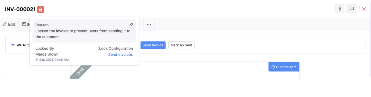 The Details page of a record. Click View Details at the top of a locked record to know why a record was locked.
