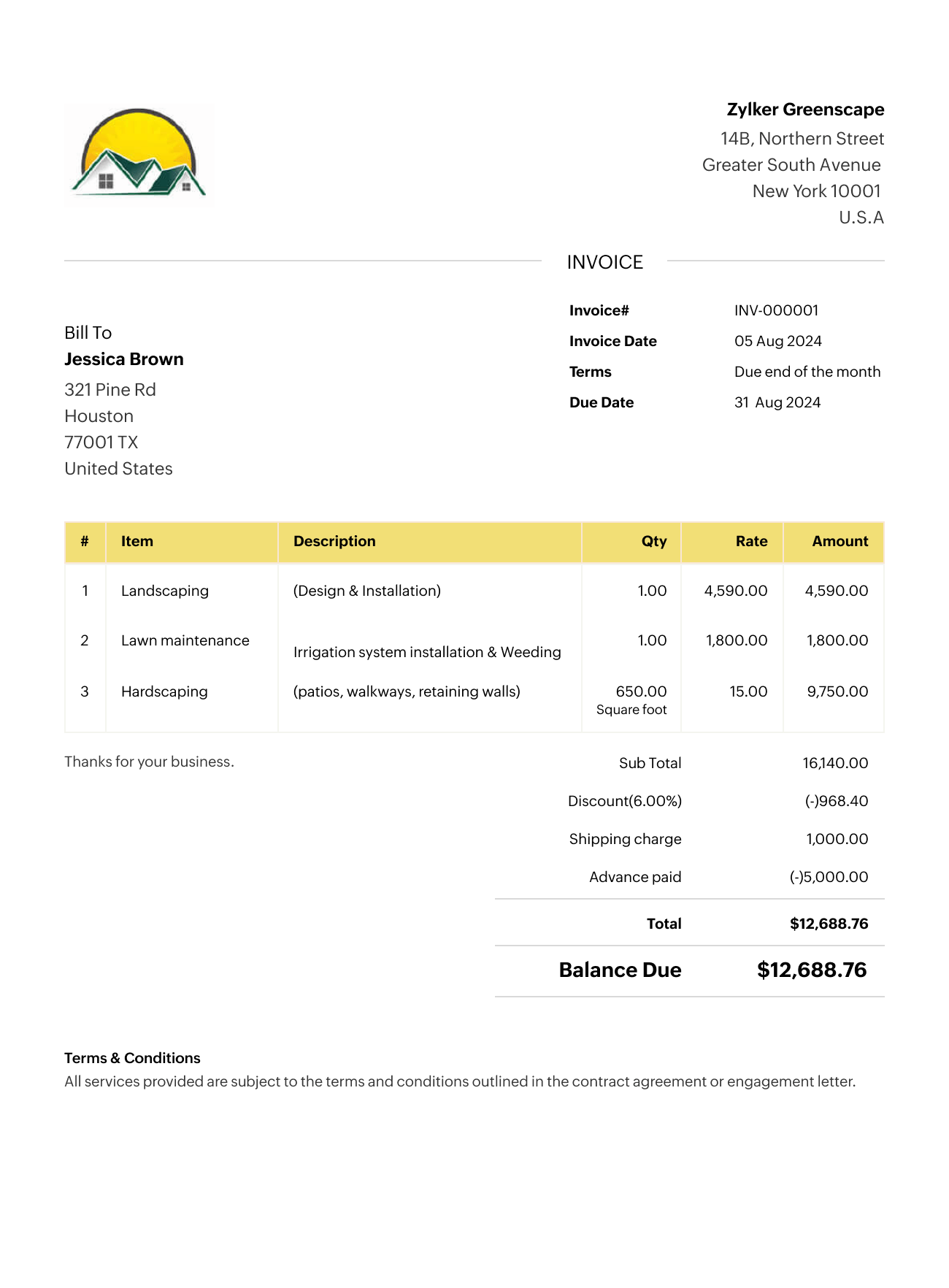 Contractor Invoice Template