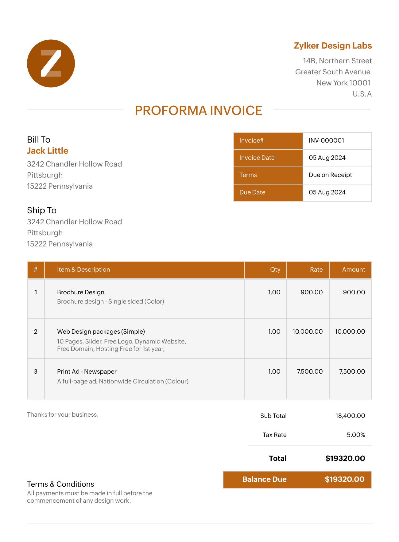 Proforma Invoice Template
