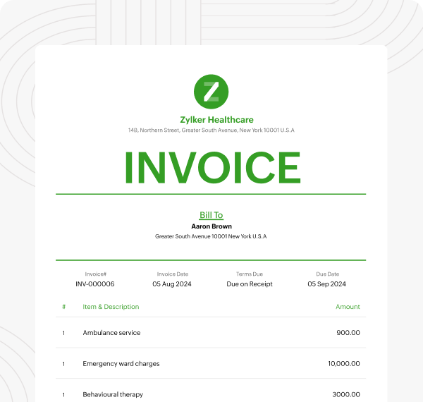 Medical invoice template