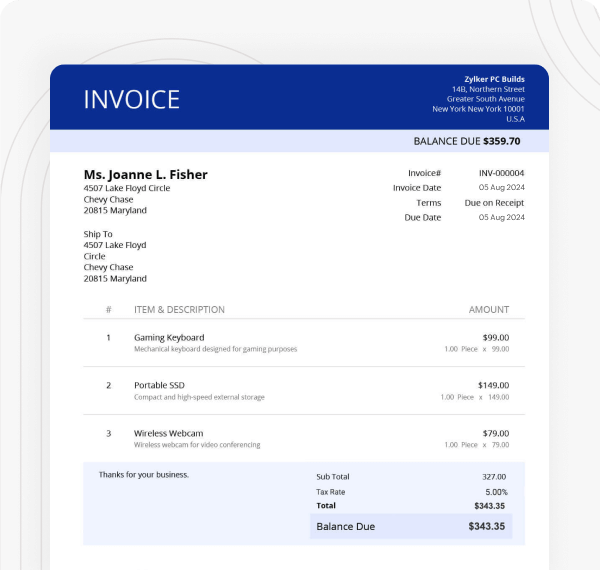 Word invoice template