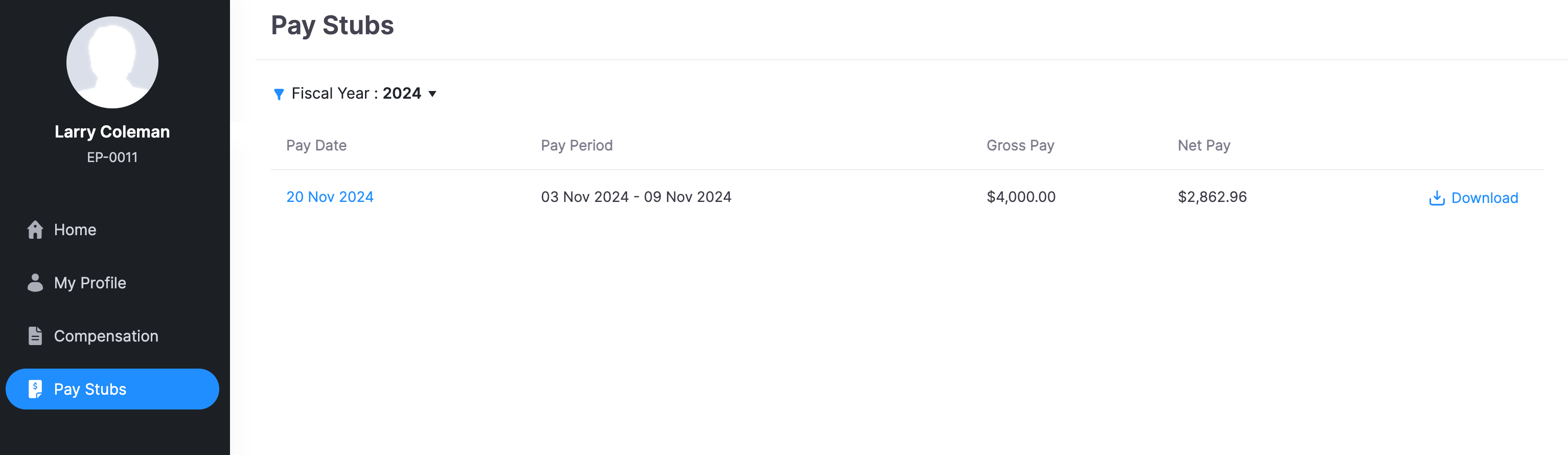 Pay Stubs Module in Zoho Payroll&rsquo;s Employee Portal