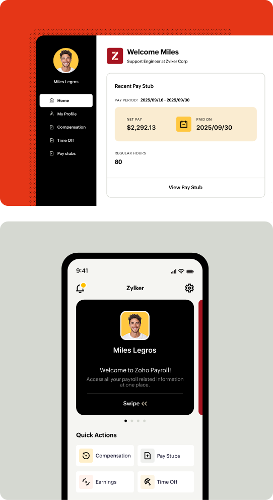 Zoho Payroll Canada - employee self service portal