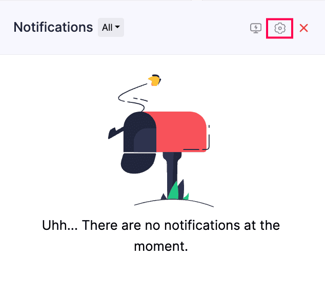 Notifications Gear Icon