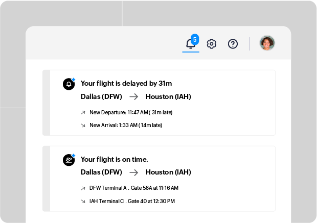 Flight alerts in Zoho Spend