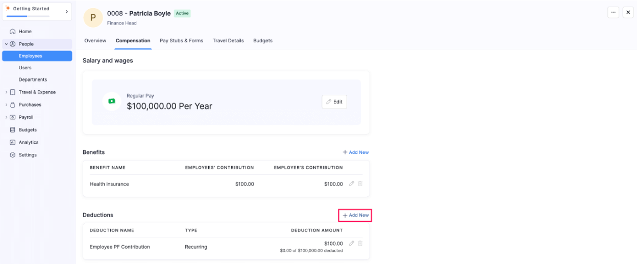 Assign Deductions to the Employee