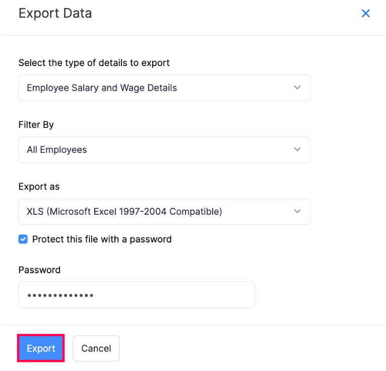 Export Employee Data