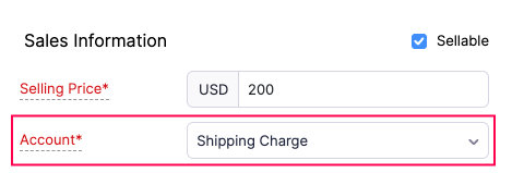 Shipping Charge - Account